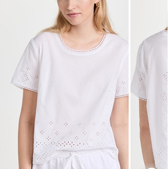 Nwot! Club Monaco eyelet t-shirt white - Picture 2 of 8